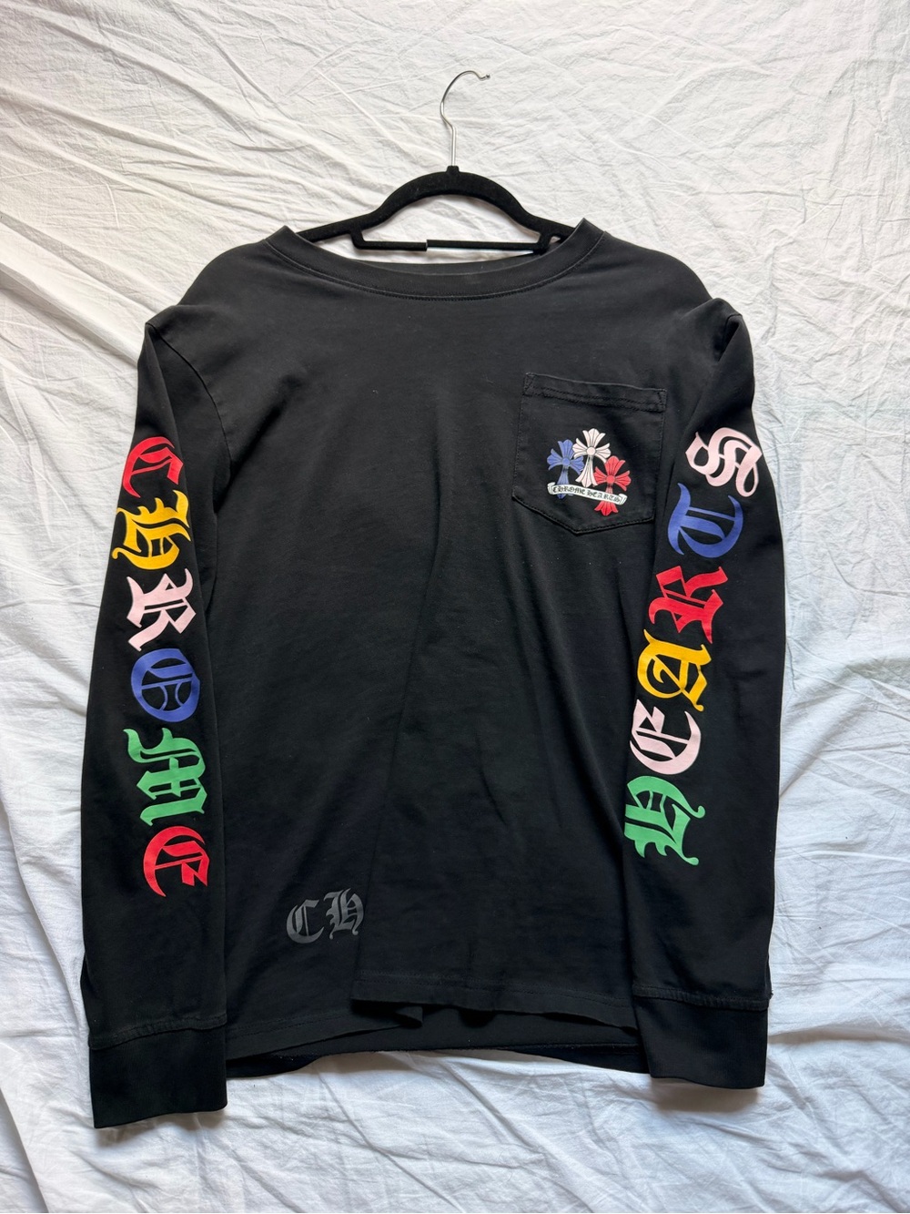 Chrome Hearts Black Long Sleeve Multicolor Crosses